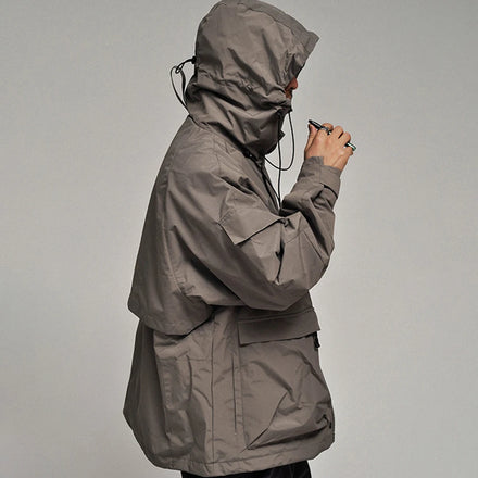 Custom Men's Cartoon Pattern Eco-Friendly Reversible Windbreaker Jacket Nylon Lightweight Waterproof Woven
