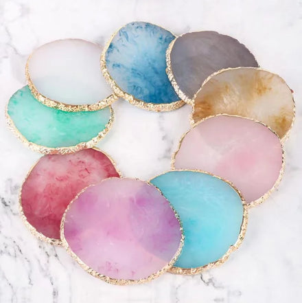 Hot Sell Cheap Price Rose Quartz Resin Agate Coaster Candle Pad for Home Decor