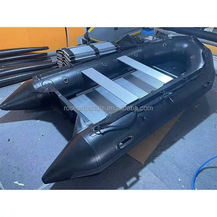CE 1.2mm Pvc Heavy Duty Rigid Aluminum Hull Inflatable PVC Hypalon Fishing Rescue Rowing Boat with Outboard