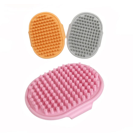 Rubber Pet Shampoo Bath Brush Cat Bath Scrubber Dog Shower/Washing Brush with Adjustable Ring Handle