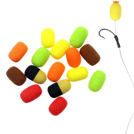 Wholesale Carp Fish Baits Lure 8mm Zig Rig Foam Cylinder Carp Fishing Bait Foam Boilie Pop Ups Hook Brown Red Terminal Tackle