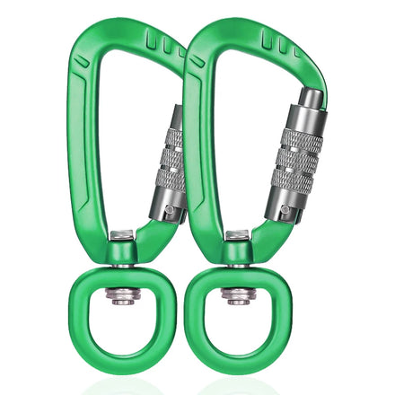 JRSGS Swivel D Shape Carabiner with Twist Lock Rotating Carabiner Hook Clip for Dog Leash Hammock Tool Tethering 7803D3TN