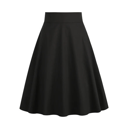 Good Quality Vintage Women Cotton A-line Skirts Summer Skater Ladies High Waist Casual Skirt