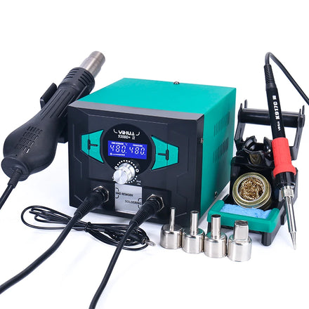 YIHUA 938BD+-II 2 in 1 Solder Hot Air Gun Rework 110W Rapidly Heat Soldering Iron Welding Solder Desoldering Soldering Station