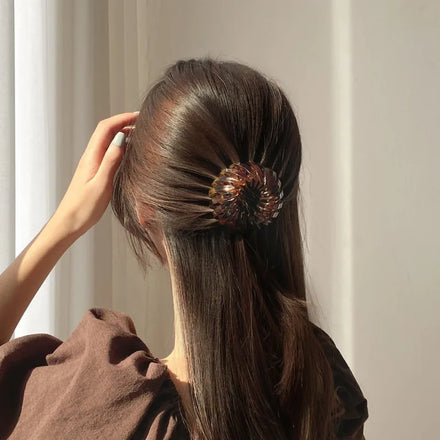 Hot Selling Acrylic Hair Claw Accessories Bird's Nest Hair Claw Hairpin Horsetail Fastener Scrunchie for Women