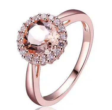 Trendy Fine Jewelry 18K Gold Plated Rhodium Plated Silver 925 Zircon Round Brilliant Cut Engagement Ring Prong Setting for Women