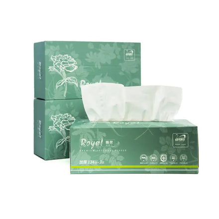 Customizable 4 Ply Facial Tissue Paper Natural Color Virgin Bamboo Pulp Portable Pocket Office Hotel Box Style