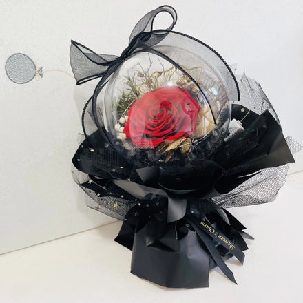 Top Seller Valentine's Day Christmas Mother's Day Chinese New Year Christmas Luxury Acrylic Preserved Rose Bouquet Bobo Ball