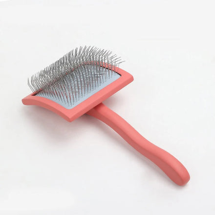 Dog Cat Grooming Brush Slicker Brush with Wooden Handle Pet Hair Elegant Brushing Comb for Shedding Tangles and Dirt
