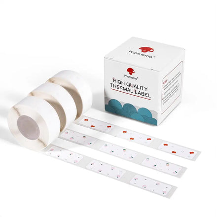 Phomemo D30 Label Maker White Fruit Pattern Adhesive Thermal Label Compatible with 12mm X 30mm Sticker