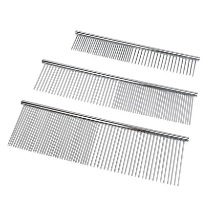 Stainless Steel Metal Dog Comb Cat Grooming Removing Tangled Mats and Massaging Pet Flea Comb