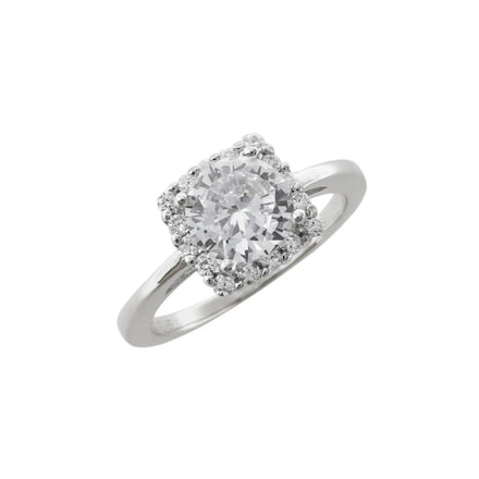 Wholesale Price Trendy Princess Square Row Micro Pave Insert Zircon Engagement Rings Women 925 Sterling Silver Gift