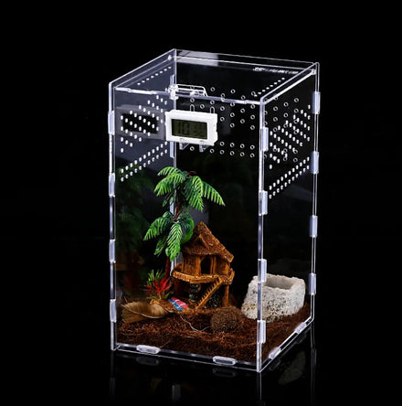 Assembly Acrylic Reptile Feeding Box Breeding Tanks Transparent Live Food Storage Insect Viewing Box