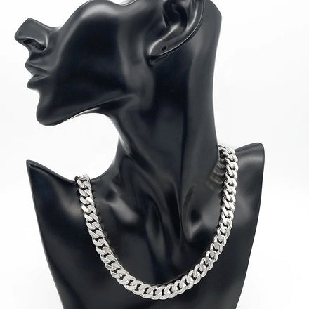 Hip Hop Jewelry 925 Sterling 10mm Mens Cuban Chain Necklace Miami Cuban 925 Sterling Silver Necklace Men
