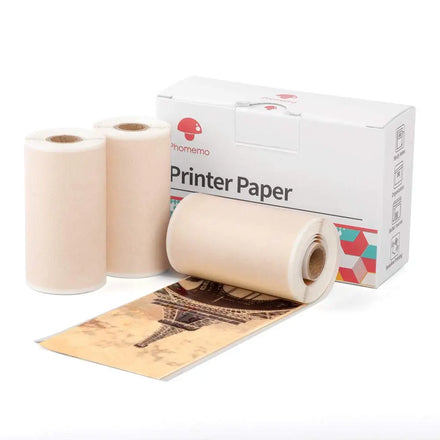 Phomemo Printer Paper Pocket Printer M02 Thermal Self-Adhesive Black on Premium Glitter Gold Paper Printable Sticker Paper