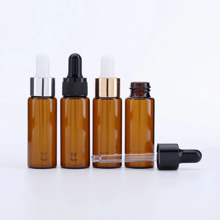 5ml 10ml 15ml 20ml Amber Glass Dropper Bottles Transparency Essential Oil Glass Dropper Bottles Tube Dropper Bottle
