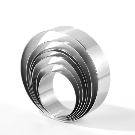 2.5cm Height Seamless Stainless Steel Cake Mould Set Round Shape Cake Mold Ring Mousse Ring for Baking