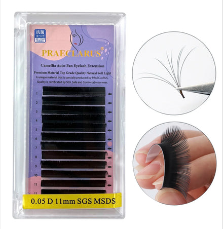 PRAECLARUS Camellia Mega Volume Eyelash Extensions Top Quality Cashmere Lashes Korean 0.05 0.07 Thin Soft Matte Dark Black Dd 3
