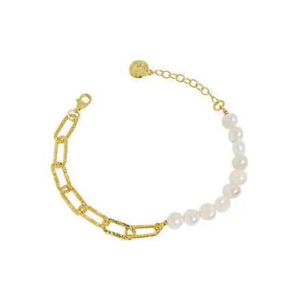 Womans Bracelet S925 Sterling Silver Vintage Simple Unique Chain Natural Pearl Bracelet Fresh Water Pearls Bracelet