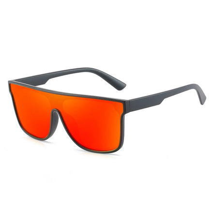 Sunway Eyewear Big Frame One Piece Designer Brand Sun Glasses Flat Top Oversized Polarized Sunglasses