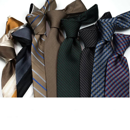 Wholesale Silk Tie Striped Coffee Dark Blue Coffee Plaid Black Solid Color Mulberry Silk Men's Neck Tie