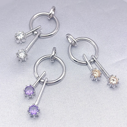 Fashion Jewelry S925 Pure Silver with Color Cz Stone 925 Fine Pendant Wholesale