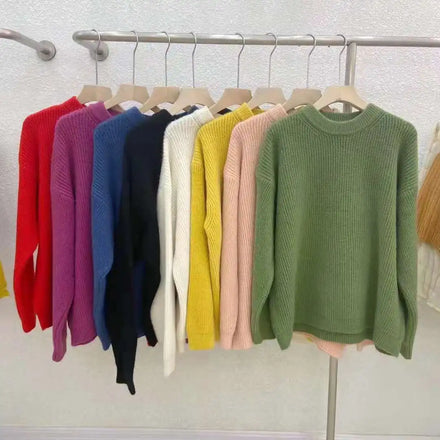 Winter Woman's Long-Sleeved Breathable Anti-Wrinkle Cashmere Sweater Knitted Pullover with Floral Decoration Cardigan Style