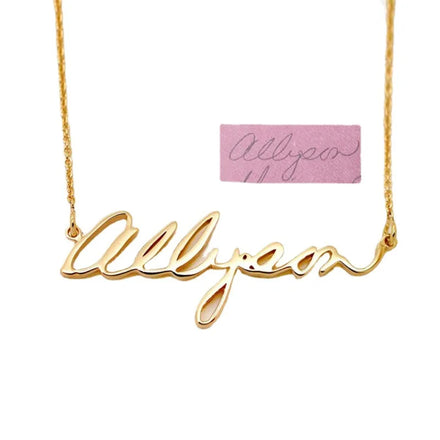 DIY Handwriting Custom Necklace Signature Sterling Silver Jewelry Mother's Day Meaningful Gift