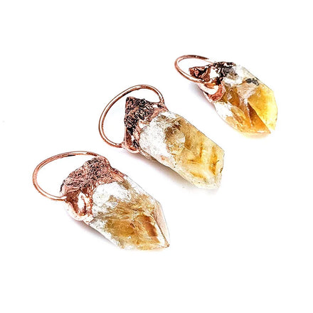 Factory Wholesale High Quality Irregular Multi Shape Gemstone Mineral Citrine Point Natural Crystal Wand Pendant for Reiki