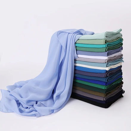 Premium 110*110 Chiffon Hijab Shawl for Women Many Colors with Autumn Prints for Head Covering