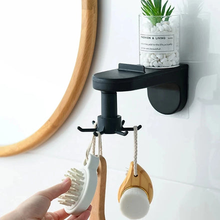 360 Rotate Wall Hanging Storage Rack Kitchen Hook Multi Functional Household Storage Punch-free Sticky Wall Hook