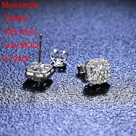 925 Sterling Silver Moissanite Earrings White Gold Plated Drop Gemstone Aretes De Plata Fine Jewelry Work