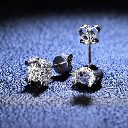 Fashion Jewelry Simple 925 Silver Moissanite Earrings Elegant Jewelry for Women with GRA