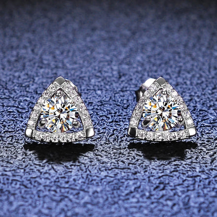 Genuine 1ct Moissanite Diamond Stud Earrings Ladies Solid 925 Sterling Silver Earring for Wedding Jewelry