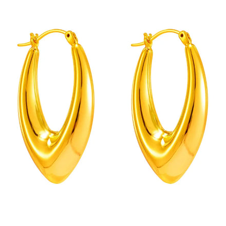 Ins Irregular Exaggerated Large Drop Brass Earrings 18K Gold Plated Hoop Earrings Copper Jewelry for Women