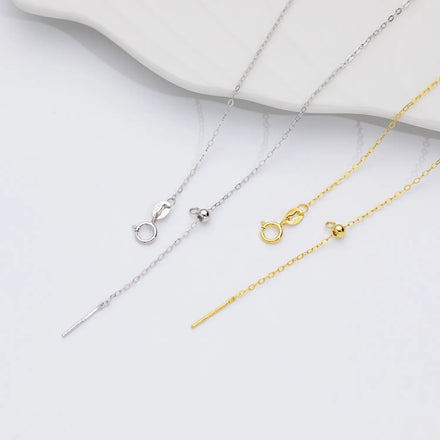 Custom 925 Sterling Silver Italy Rolo Chain Adjustable Cross Chain Necklace Gold 18k Plated Necklace Fine Jewelry
