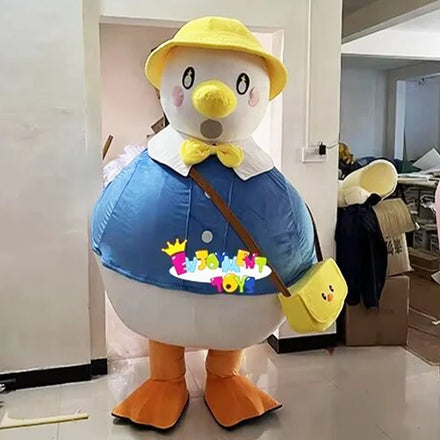 Cute Giant Inflatable Backpack Duckling Cartoon Mascot Costume Customized Backpack Duckling Party Adult Costume for Sale