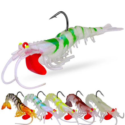 WEIHE 6g/13g/19g 5Colors Artificial Soft Shrimp Fishing Lure Lifelike Sinking Bait for Fishing Activity