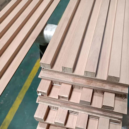 MUMU 3D Decor PVC Unique Design Ceiling Slat Interior Decoration Real Natural Wood Cladding Wall Panel