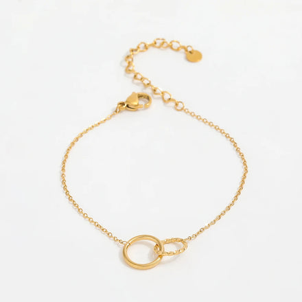 Fenny Cubic Fashion Twist Two Circle Bracelet Tarnish Free Trendy for Women Jewelry Stainless Steel Jewelry Wholesale