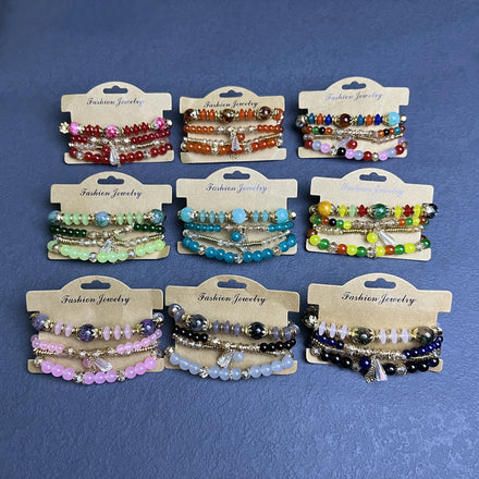 Factory Direct New Fashion Multi-Layer Acrylic Unisex Bohemian National Style Tassels Competitive Price Beaded Bracelets/Bangles