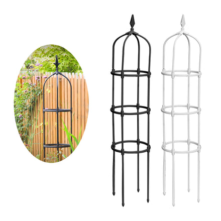 Black/White 8mm U-shaped Rough Plug-in Rose Rack Potted Plant Climbing Tower Trellises Rustproof Support