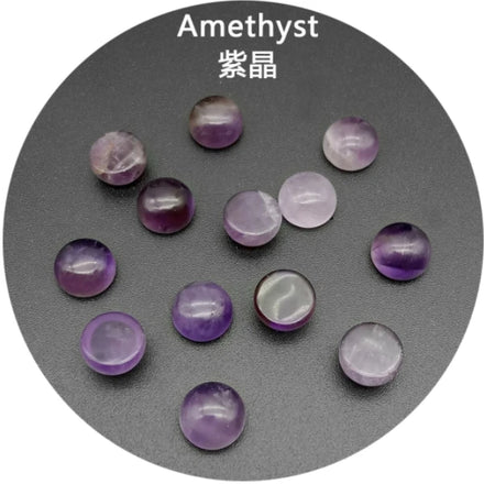 4\6\8\10\12MM Gemstone Cabochons Natural Synthetic Stone Beads Amethyst Cabochons for Earring Necklace Bracelet