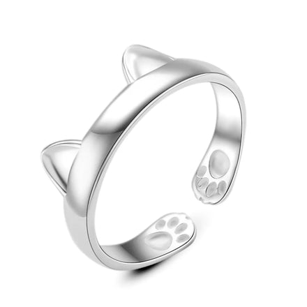 Wholesale Small Claw Print Open Adjustable Ring Simple Cute Interesting Ring Cute Cat Ring