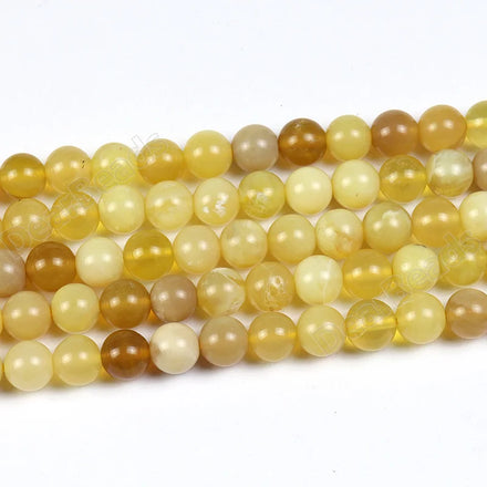 Genuine Semi Precious Stones AAAA Yellow Opal Crystal Stone Beads for Jewelry Making 6mm 8MM
