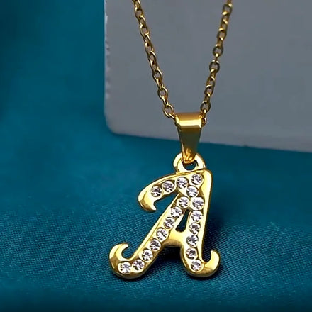 Stainless Steel Manufacturer Custom Jewelry Gold Letter Pendant for Men Iced Out Big Alphabet Letter Initial Necklace Hot