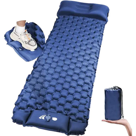 Woqi Repair Kit Lightweight Inflatable Built-in Pump Air Mattress Sleeping Pad with Foot Pump for Camping Hiking