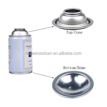 Customize Metal Tinplate Aerosol Can Components Stable Quality Top and Bottom for Aerosol Cans