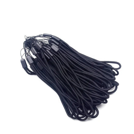 Custom Black Woven Rope Strap Customized Short Wrist Lanyard for Camera Phone Torch Water Bottle Toy Key Light Sticks