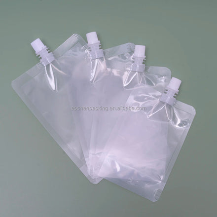 Custom Transparent Stand up Spout Pouch Secure Liquid Packaging for Mineral Water and Energy Drinks Low MOQ
